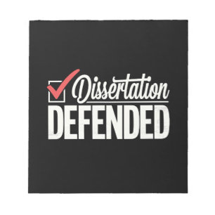 Dissertation verteidigt Promotion Doktorand Abschl Notizblock