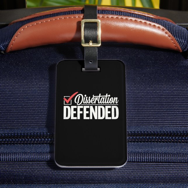 Dissertation verteidigter Doktortitel Abschluss Gepäckanhänger (Vorderseite Insitu 2)