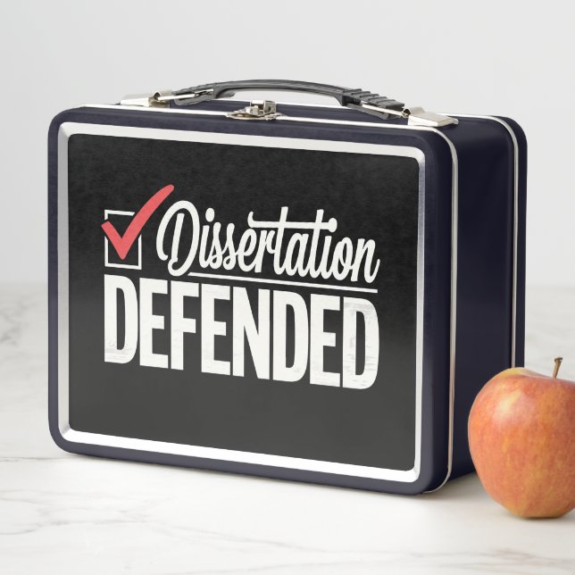 Dissertation verteidigter Doktortitel Abschluss Metall Brotdose (Beispiel)