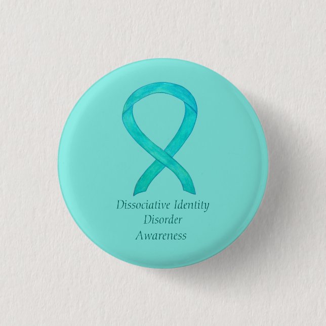 Dissoziative Identitätsstörung Aquamarines Bewusst Button (Vorderseite)