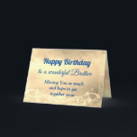 Distance Happy Birthday Brother Card Karte<br><div class="desc">Luxus Gold Distance Glückwunsch Geburtstag Bruder personalisierte Grußkarte.</div>