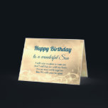 Distance Happy Birthday Son Card Karte<br><div class="desc">Luxus Gold Distance Happy Geburtstag Son personalisierte Grußkarte.</div>