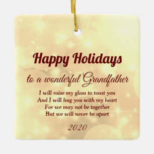 Distance Happy Holidays Großvater Keramikornament