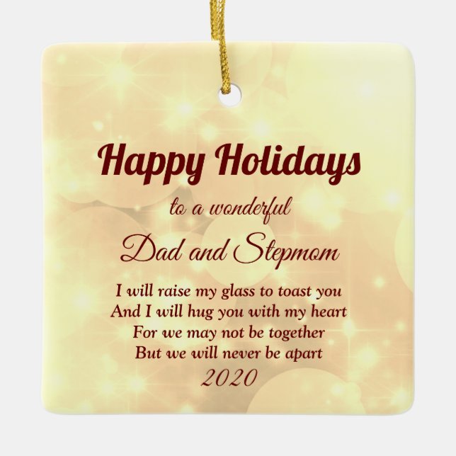 Distance Happy Holidays Vater und Stepama Keramikornament (Vorderseite)
