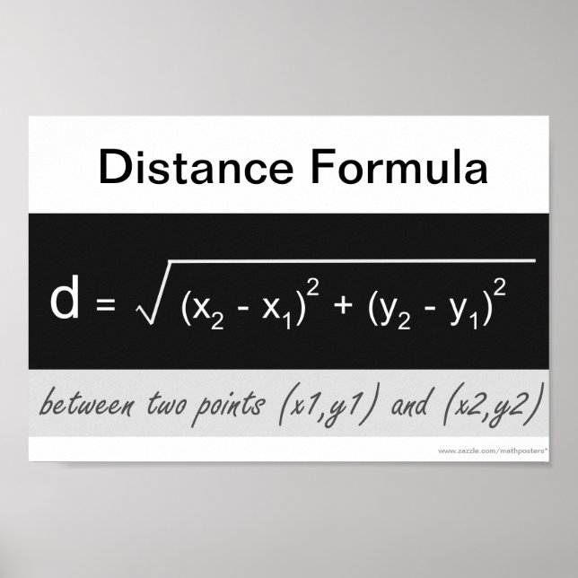 Distanz Formel Math Poster (Vorne)