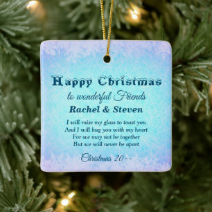 Distanz Frohe Weihnachten Freunde Keramik-Ornament Keramikornament