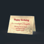 Distanz Happy Birthday Daughter Card Karte<br><div class="desc">Luxuriöse Gold Distance Happy Birthday Tochter personalisiert Grußkarte.</div>