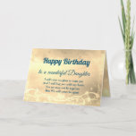 Distanz Happy Birthday Daughter Card Karte<br><div class="desc">Luxuriöse Gold Distance Happy Birthday Tochter personalisiert Grußkarte.</div>