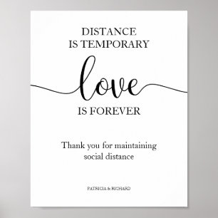 Distanz ist vorübergehend, Liebe ist für immer Sch Poster