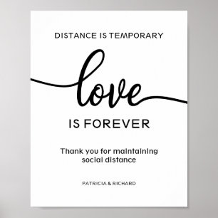 Distanz ist vorübergehend Liebe ist für immer Schi Poster