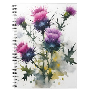Distel - Aquarellblumen Notizblock