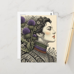 Distel-Damen-Postkarte Postkarte