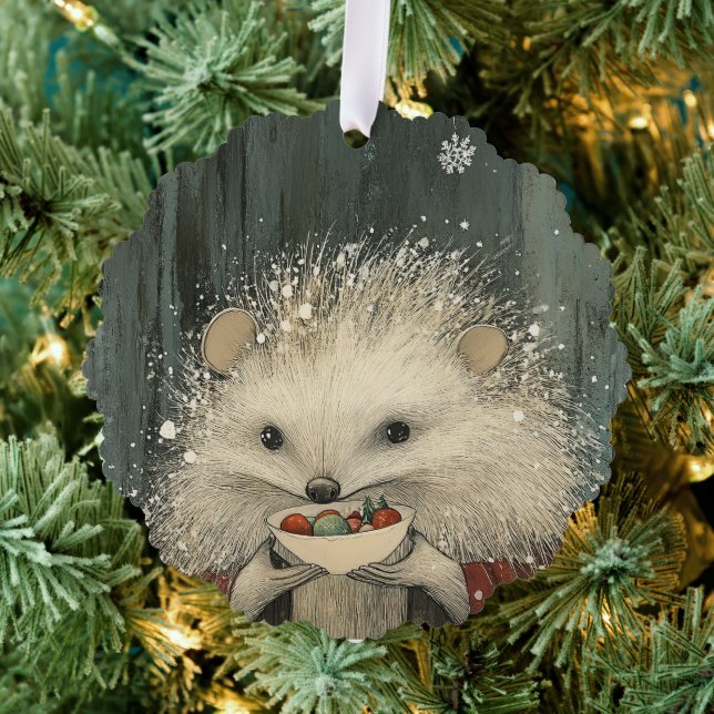 Distel der Igel | Waldlaunen  Ornament Karte (Insitu (Baum))