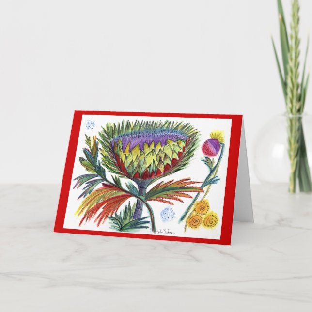 Distel-Feiertags-Gruß Feiertagskarte (Vorderseite)