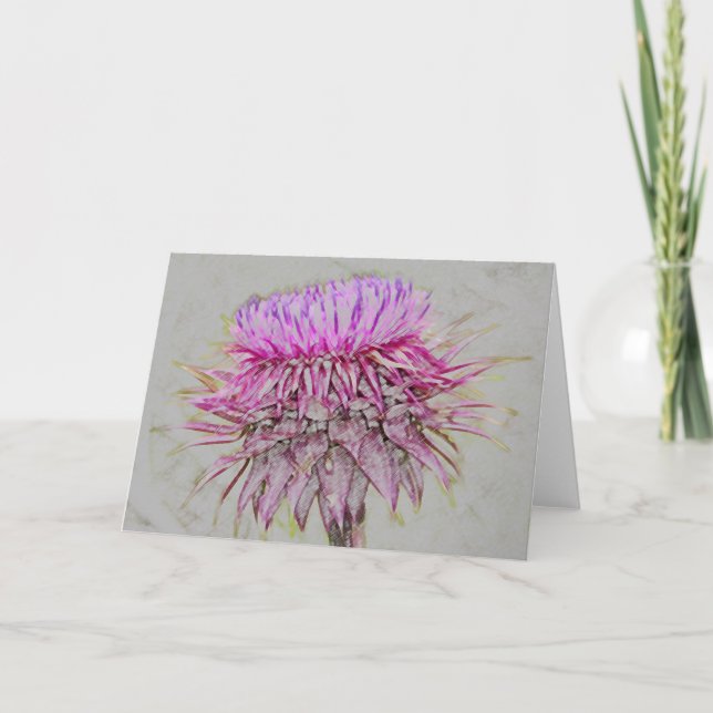 Distel Feiertagskarte (Vorderseite)