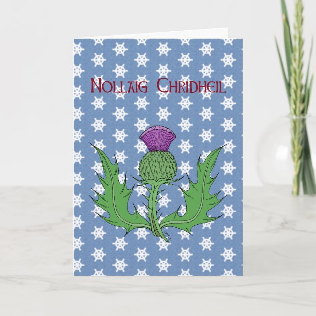 Distel Feiertagskarte (Vorderseite)
