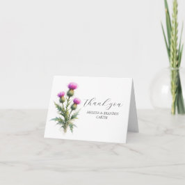 Distel Lila Schottische Blumen Hochzeit Danke