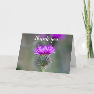 Distel Lila Schottisches Florales Dankeschön Dankeskarte