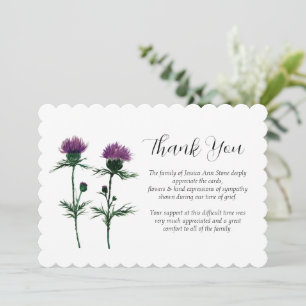 Distel Mitgefühl Florales Begräbnis Danke Einladung