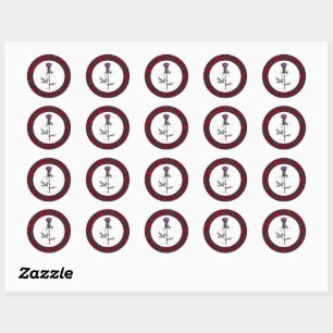 Distel & Plaid  Runder Aufkleber