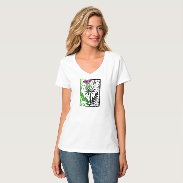 Distel T-Shirt - Schottlands Blume (Vorderseite Vollansicht)