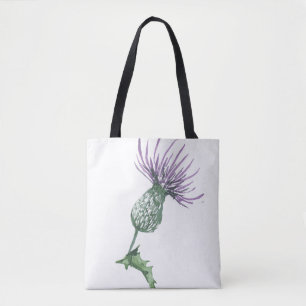Distel-Tragetasche in Blüte