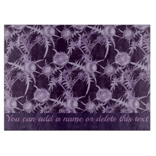 Distel violettes Blumenmuster Schneidebrett