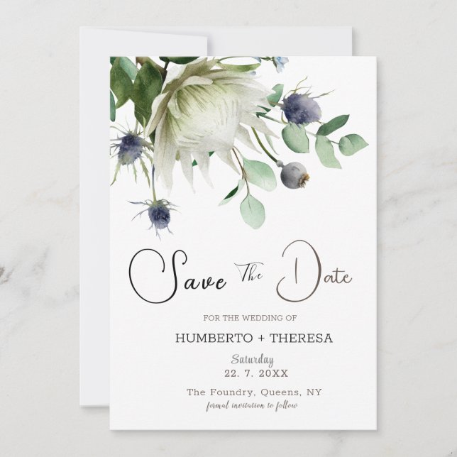 Distelblüten Save The Date Vorlage (Vorderseite)
