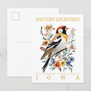 Distelfink Vogel von Iowa USA Reise Postkarte