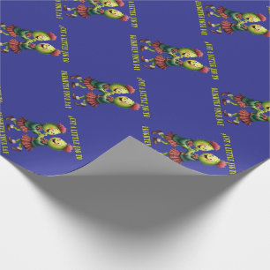 Disteln im Schottenmuster tanzen nur ein kleines J Geschenkpapier