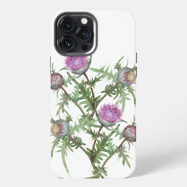 Distelveilchenblüten iPhone Hülle (Rückseite)