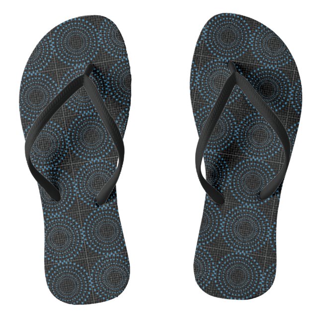 Distortion Circle 01b.Black BG Flip Flops (Fußbett)