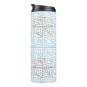 Distortion Wireframe 10 BBK.W White BG Thermosbecher