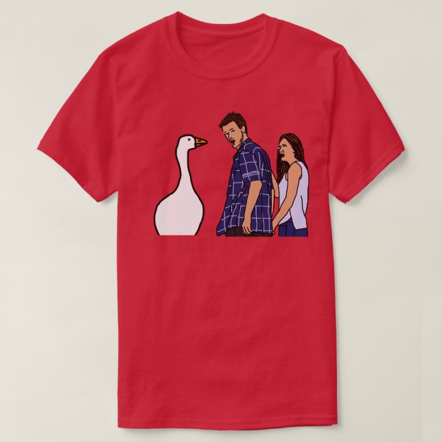 Distracted Boyfriend Meme Gaming Goose und Couple T-Shirt (Design vorne)