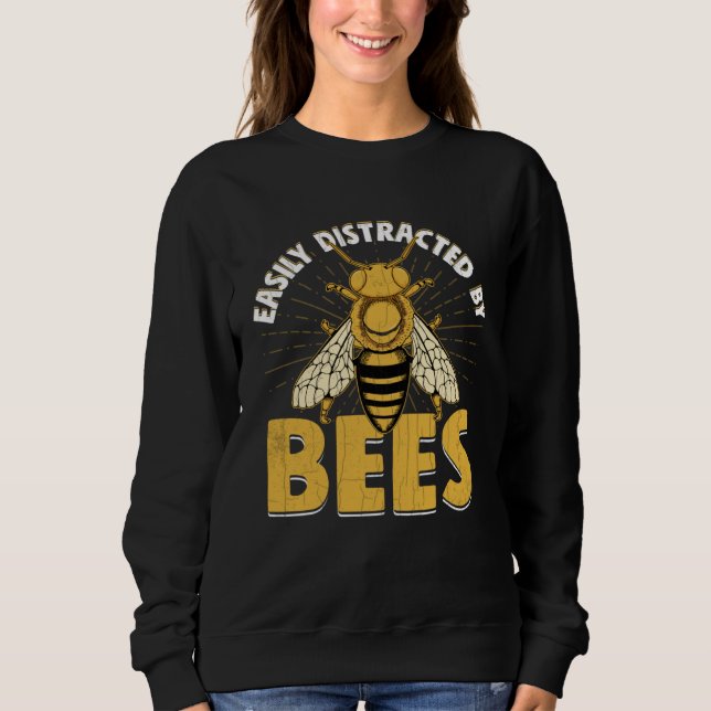 Distracted By Bees  Beekeeper Beekeeping Honey Gra Sweatshirt (Vorderseite)