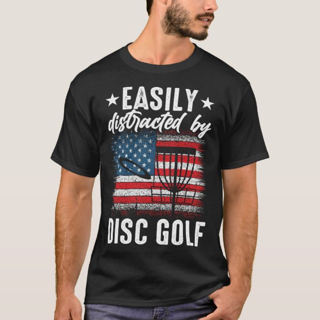 Distracted By Disc Golf Golfing Player Golfer Spor T-Shirt (Vorderseite)