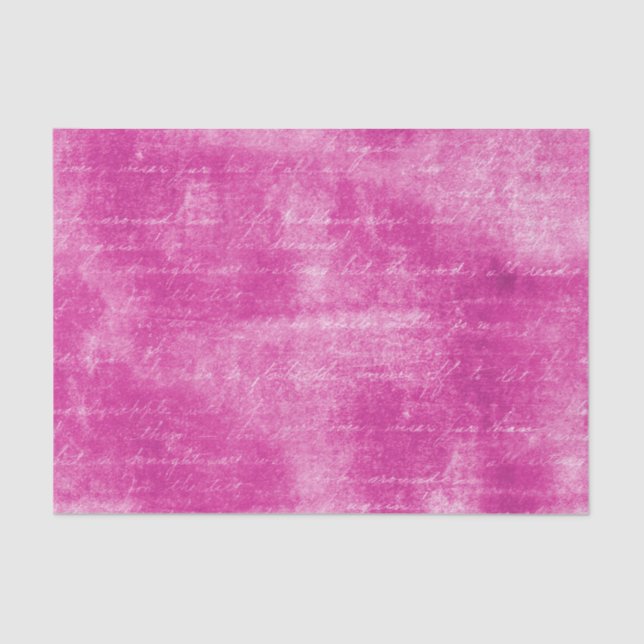 Distresiertes Hot-Pink-Skript Seidenpapier (Vorderseite)