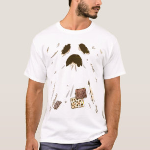 Distresiertes Patchwork-Ghost T-Shirt