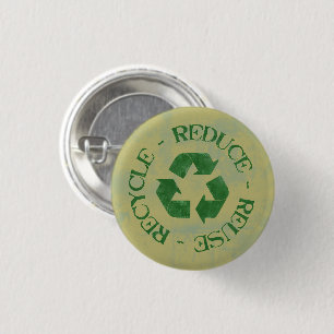 Distresiertes Recycelnd Symbol Button