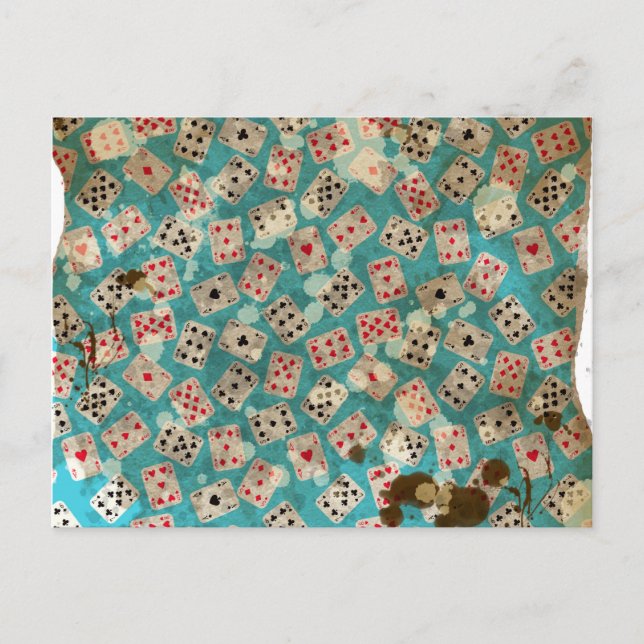 Distresiertes Wonderland Alice Pattern Postkarte (Vorderseite)