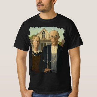 Distress American Gothic Berühmtes Gemälde von Gra T-Shirt