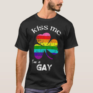 Distress Kiss Me Ich bin Gay Shirt St. Patrick's D