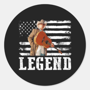 Distressed American Flag Dwight Yoakam Sänger.png Runder Aufkleber