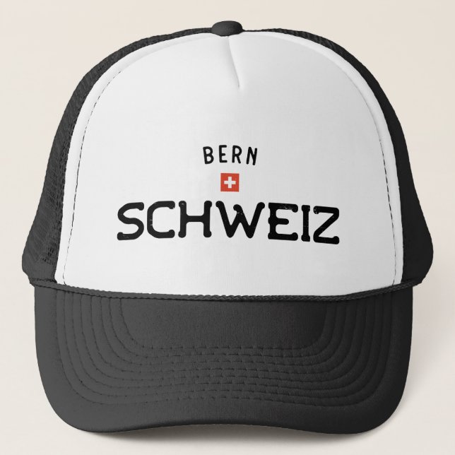Distressed Bern Schweiz (Schweiz) Truckerkappe (Vorderseite)