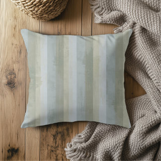 Distressed Blue Gray Beige Modern Farmhouse Stripe Kissen