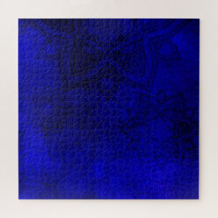 Distressed Blue Mandala Pattern Puzzle