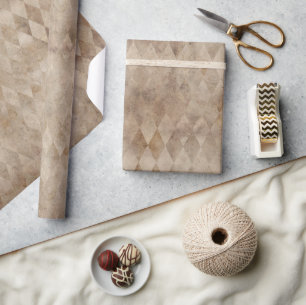 Distressed Brown Harlequin Geschenkpapier