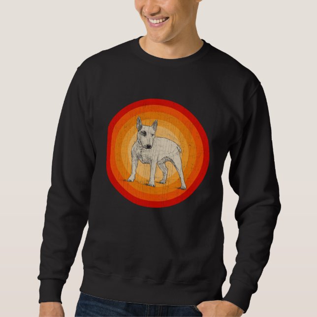 Distressed Bull Terrier Dog  Retro Style Sweatshirt (Vorderseite)