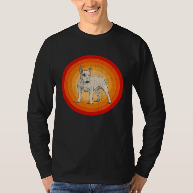 Distressed Bull Terrier Dog  Retro Style T-Shirt (Vorderseite)