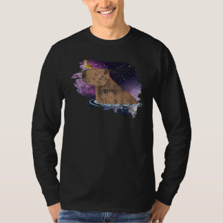 Distressed Capybara And Bird Nature Animal Rodent  T-Shirt